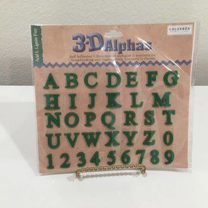 Colorbok 3-D Alphas Scrapbooking "Alphabet" Green Stickers
